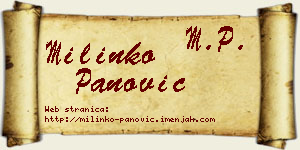 Milinko Panović vizit kartica